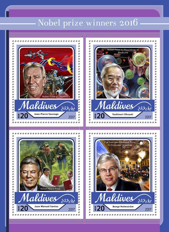 Nobel Prize - Issue of Maldives postage stamps