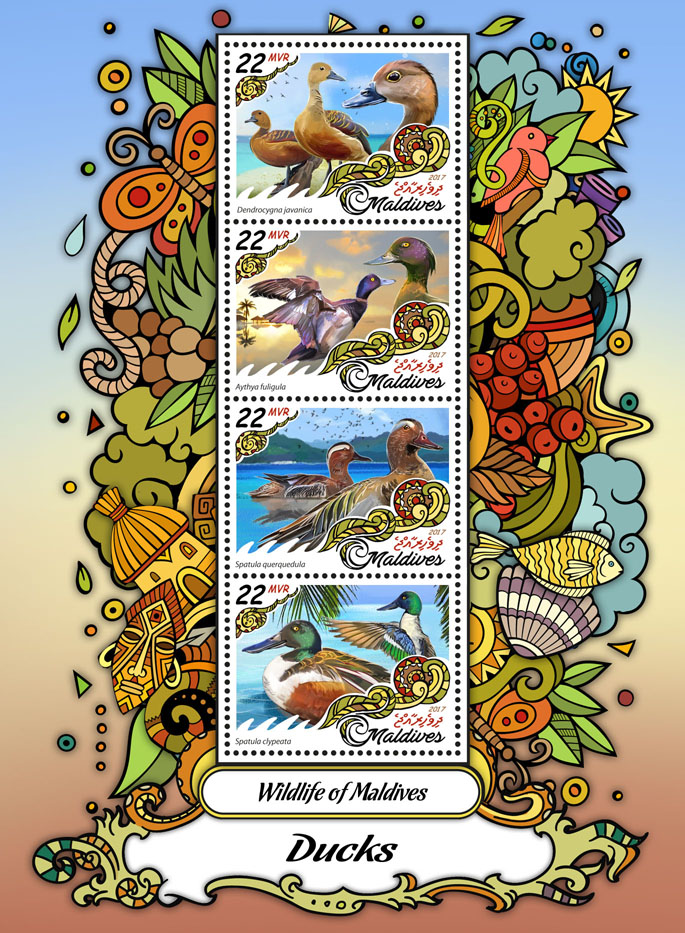 Ducks - Issue of Maldives postage stamps