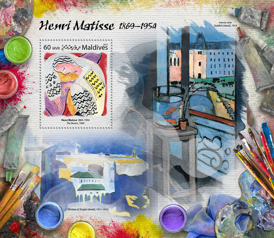 Henri Matisse - Issue of Maldives postage stamps