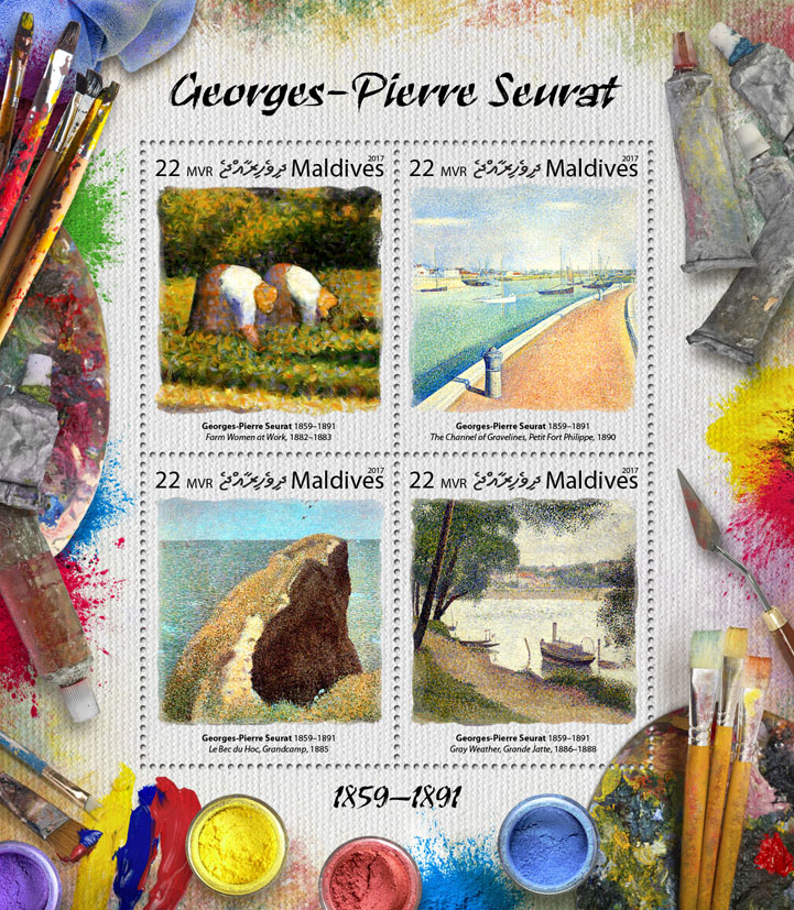 Georges Seurat - Issue of Maldives postage stamps