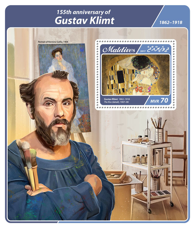 Gustav Klimt - Issue of Maldives postage stamps