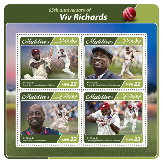 Viv Richards - Issue of Maldives postage stamps