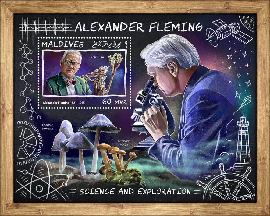 Alexander Fleming - Issue of Maldives postage stamps