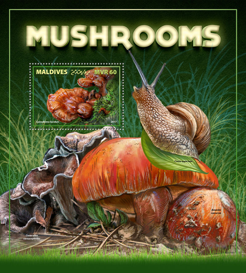 Mushrooms - Issue of Maldives postage stamps