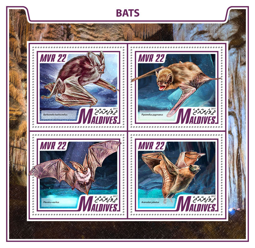 Bats - Issue of Maldives postage stamps