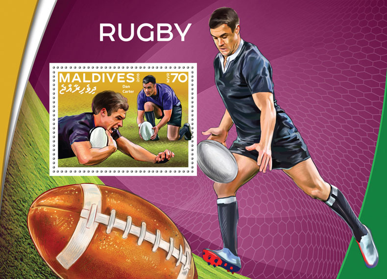 Rugby - Issue of Maldives postage stamps