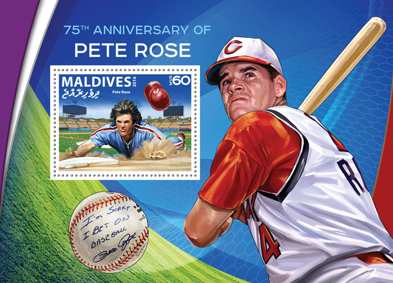 Pete Rose - Issue of Maldives postage stamps