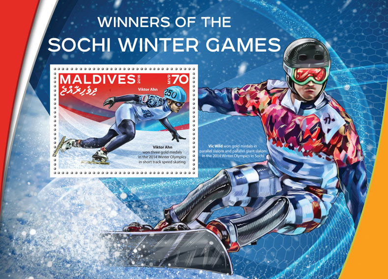 Sochi Winter Games - Issue of Maldives postage stamps