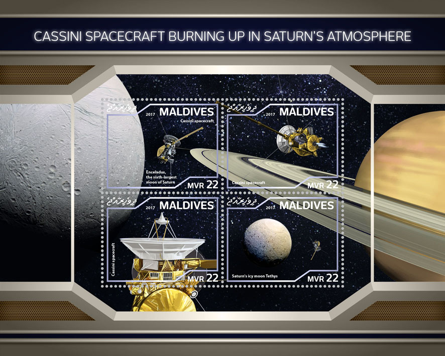 Cassini spacecraft - Issue of Maldives postage stamps
