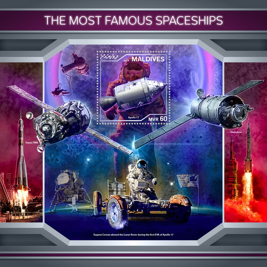Spaceships - Issue of Maldives postage stamps