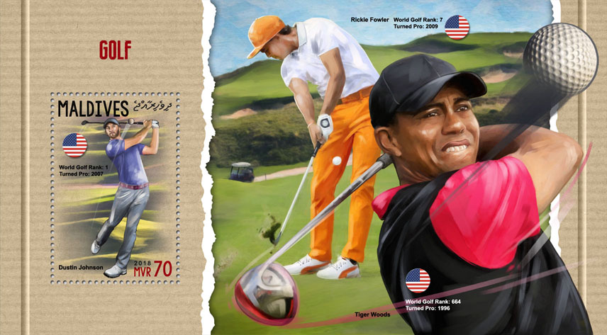 Golf - Issue of Maldives postage stamps