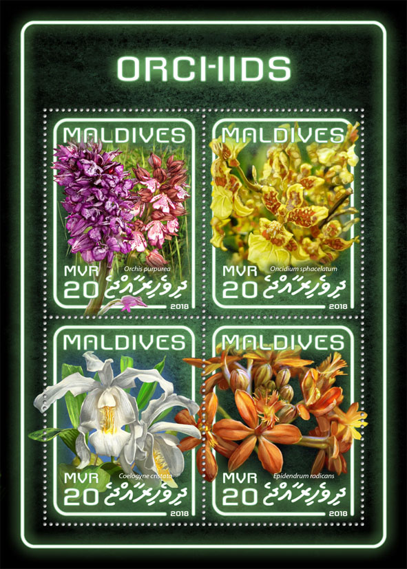 Orchids - Issue of Maldives postage stamps