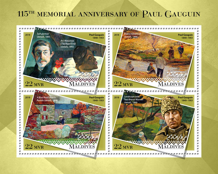 Paul Gauguin - Issue of Maldives postage stamps