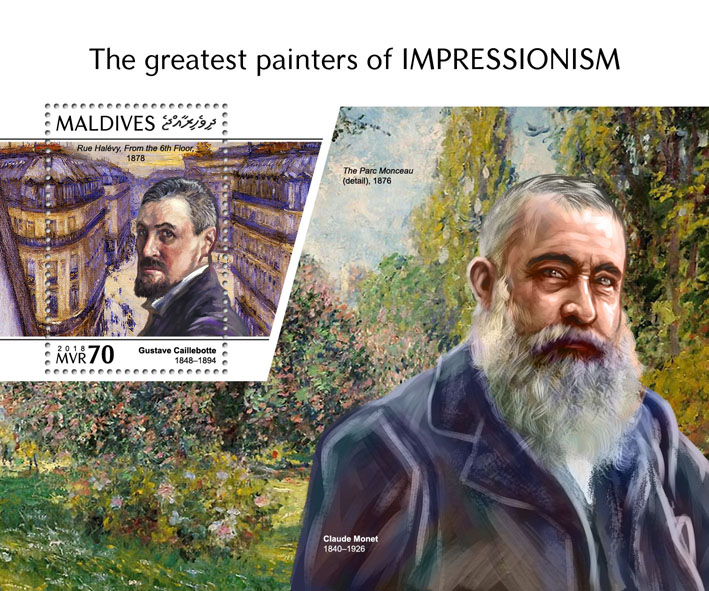 The greatest painters - Issue of Maldives postage stamps