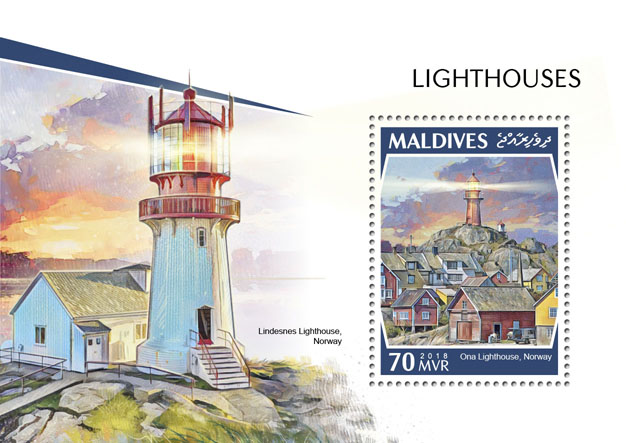 Lighthouses - Issue of Maldives postage stamps
