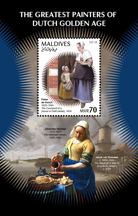 Painters of Dutch Golden Age - Issue of Maldives postage stamps