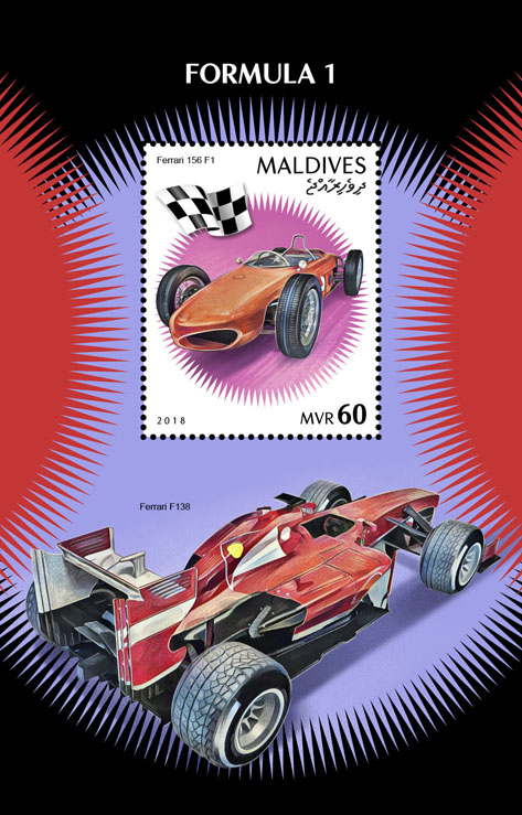 Formula 1 - Issue of Maldives postage stamps