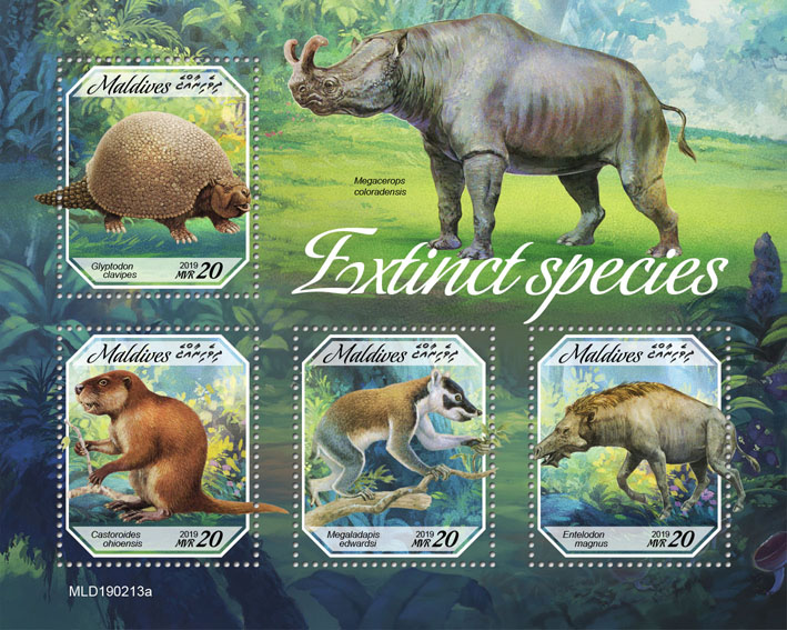 Extinct species - Issue of Maldives postage stamps