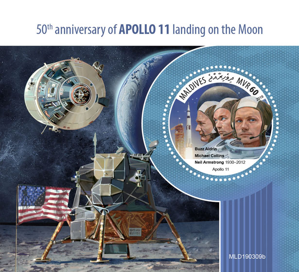 Apollo 11 - Issue of Maldives postage stamps
