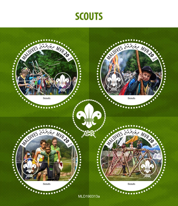 Scouts - Issue of Maldives postage stamps