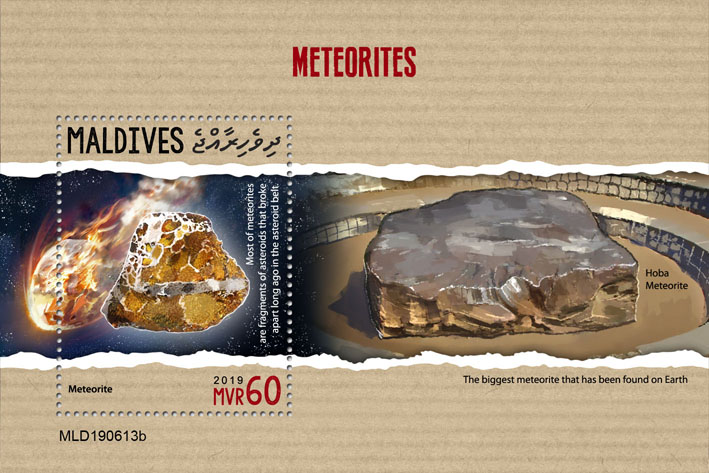 Meteorites - Issue of Maldives postage stamps