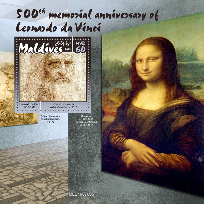 Leonardo da Vinci - Issue of Maldives postage stamps